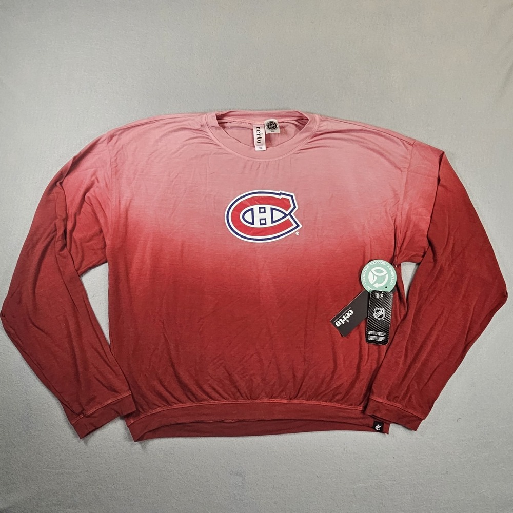 Montreal Canadiens Certo Women's XL Ombre Long Sleeve Shirt NHL NWT Tencel